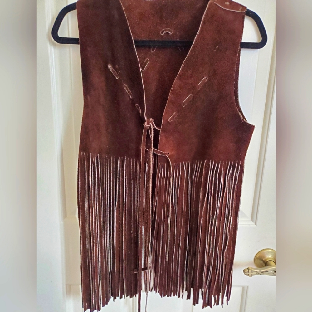 Handmade Suede Western Fringe Vest